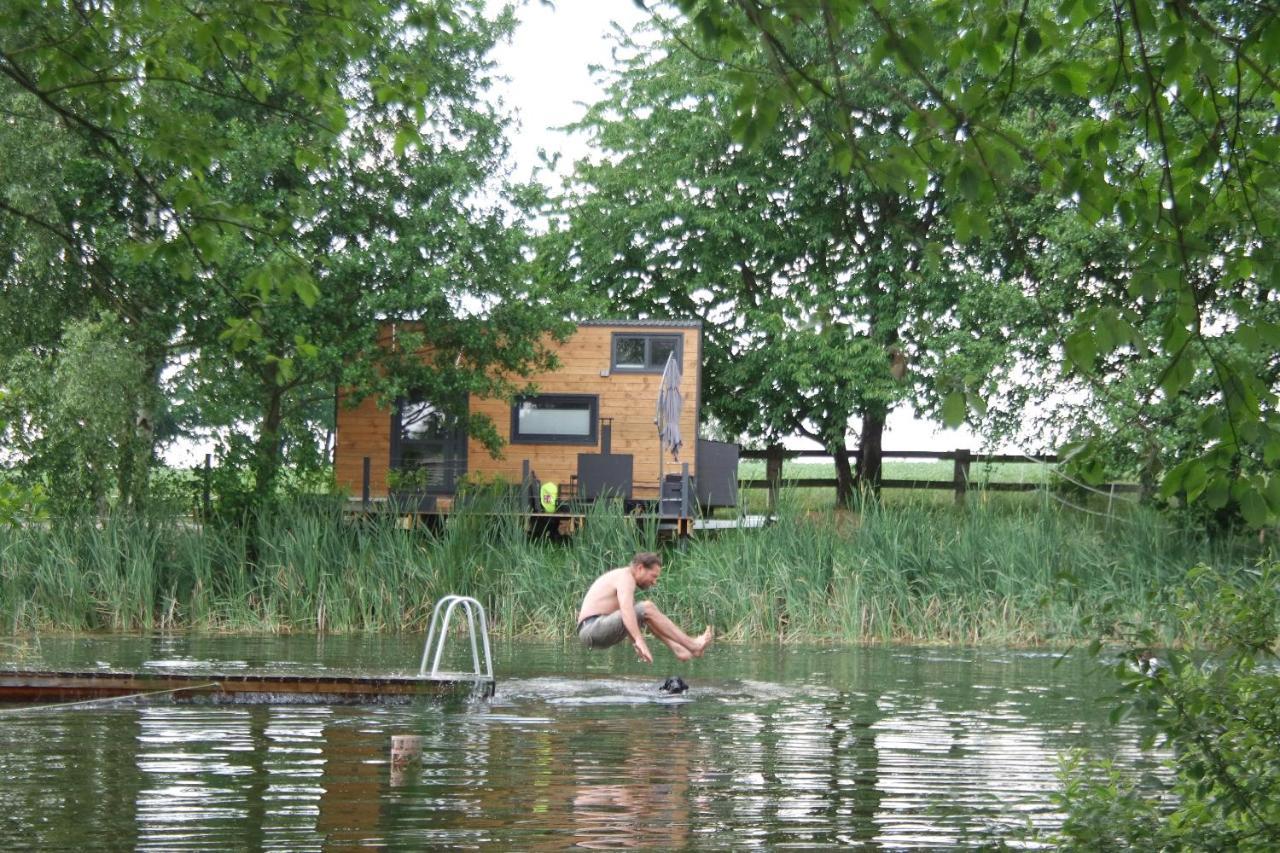 Tinyhousebeidresden 1 - Direkt Am Naturteich - Naehe Saechsische Schweiz, Dresden Großharthau Εξωτερικό φωτογραφία